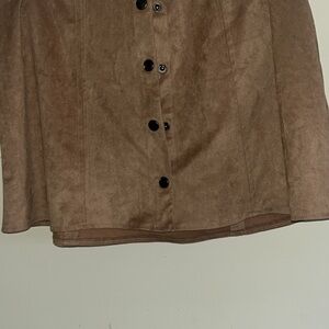 Kendall & Kylie Brown Button-Front Skirt